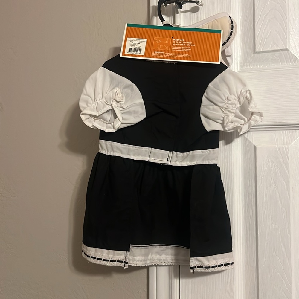 2 Dog Costumes - French Maid (size Medium) & Devil (size Medium) - Picture 4 of 8